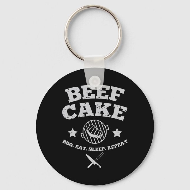 Beef Cake Bbq  Key Ring (Front)
