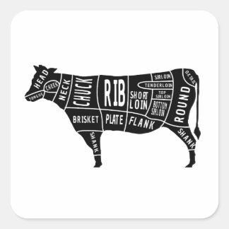 Beef cuta square sticker
