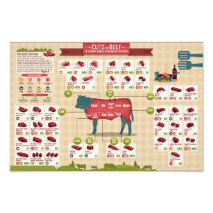 Beef Cuts Chart  Photo Print