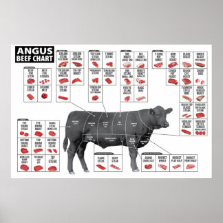 Beef Cuts Chart Poster