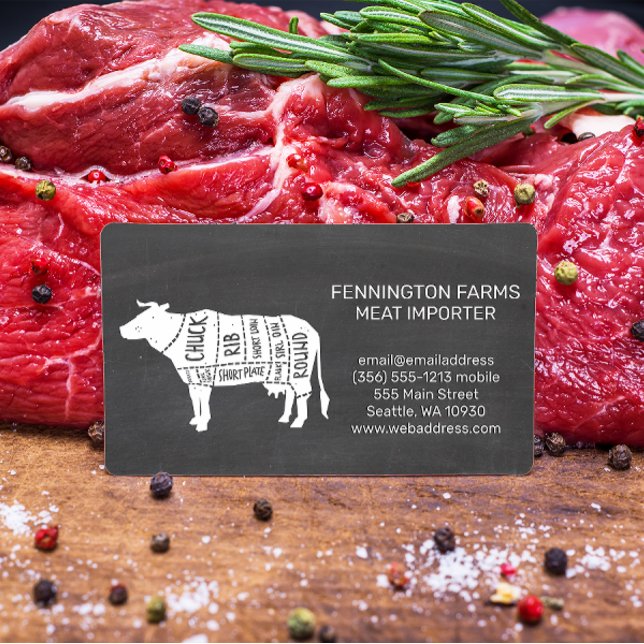 Beef Diagram | Chalkboard Background Business Card (Creator Uploaded)