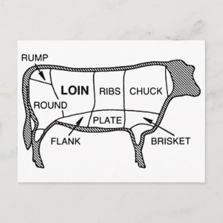 Beef Diagram Postcard
