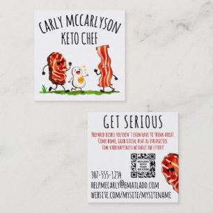 Beef Egg Bacon Keto Personal Chef Catering Company Square Business Card