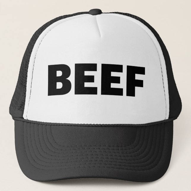 BEEF fun slogan trucker hat (Front)