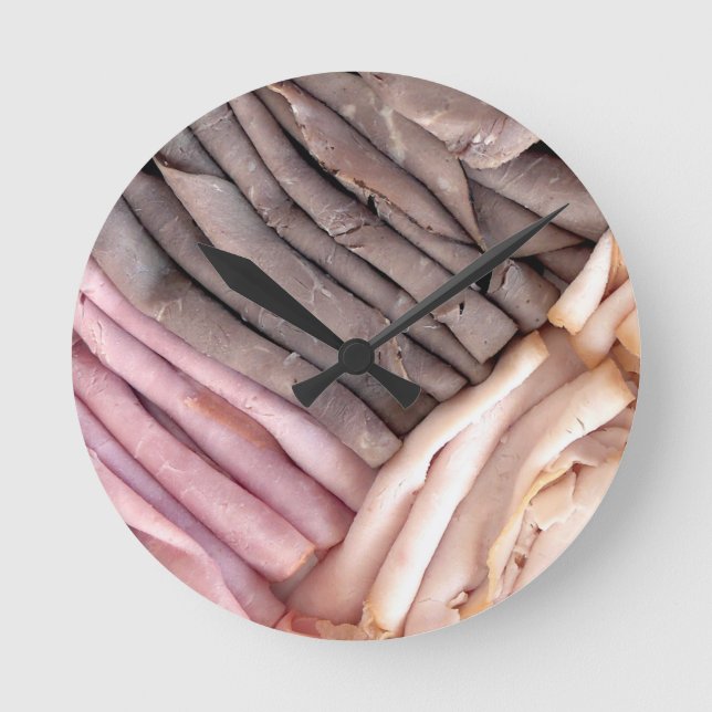Beef Ham Turkey Platter Round Clock (Front)