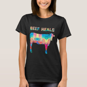 Beef Heals Cow Steak Meat - Painting T-Shirt