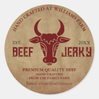 Beef Jerky Custom Label Sticker