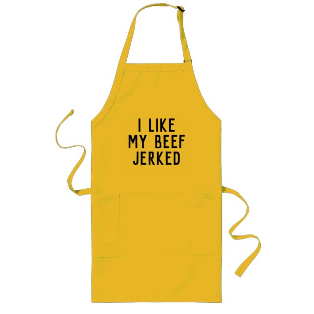 Beef Jerky Maker Funny Long Apron (Front)