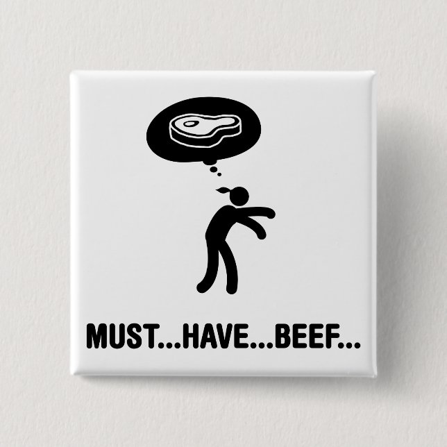 Beef Lover 15 Cm Square Badge (Front)