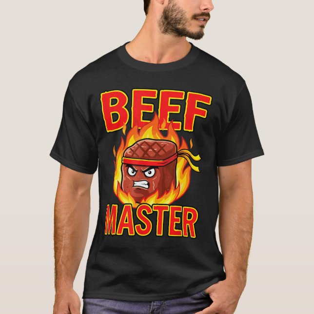 Beef Master Funny Steak Grilling Barbecue T-Shirt (Front)