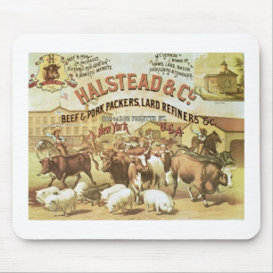 Beef & Pork Packers, c.1880 (colour litho) Mouse Pad