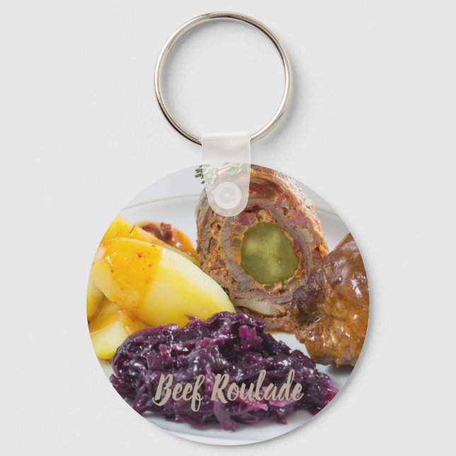 Beef Roulade with potatoes and red cabbage kitchen Key Ring (Front)