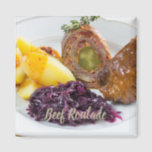 Beef Roulade with potatoes and red cabbage kitchen Magnet<br><div class="desc">Beef Roulade with potatoes and red cabbage kitchen gift for chefs and beef food lover.</div>