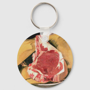 Beef Steak Vintage Art by Felix Vallotton Key Ring