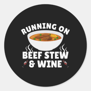 Beef Stew Wine Family Dinner Thanksgiving Christma Classic Round Sticker