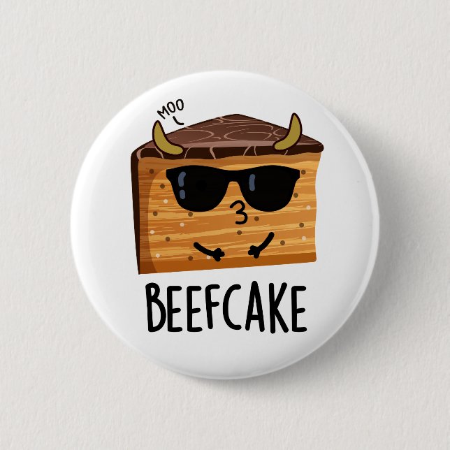 Beefcake Funny Cake Pun  6 Cm Round Badge (Front)