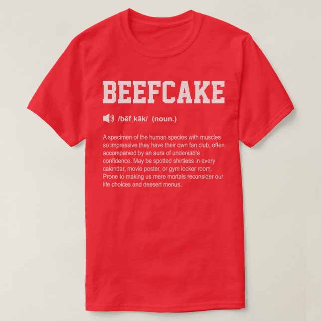 Beefcake Funny Dictionary Gym Meaning T-Shirt (Design Front)
