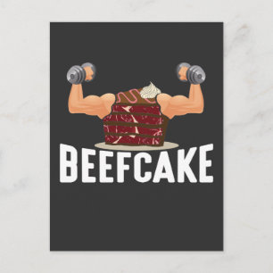 Beefcake Muscle Cake Bodybuilder  Weightlifting Pu Postcard