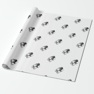 beefy buffalo bull wrapping paper