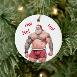 Beefy Santa Ornament - Ho! Ho! Ho!
