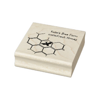 Beehive and Bee Art Stamp