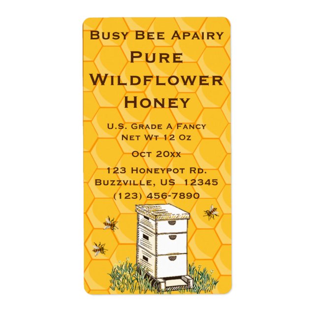Beehive and Honeycomb Personalised Apiary (Front)
