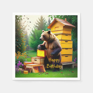 Beehive Bear Napkin