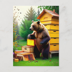 Beehive Bear Photo Postcard