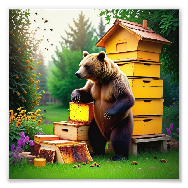 Beehive Bear Photo Print (Front)