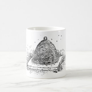 Beehive Black and White Vintage Drawing Coffee Mug