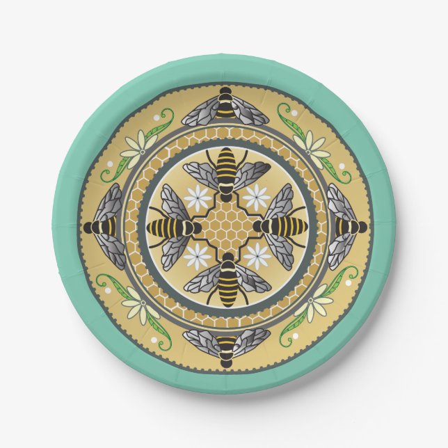 beehive customisable paper plates (Front)
