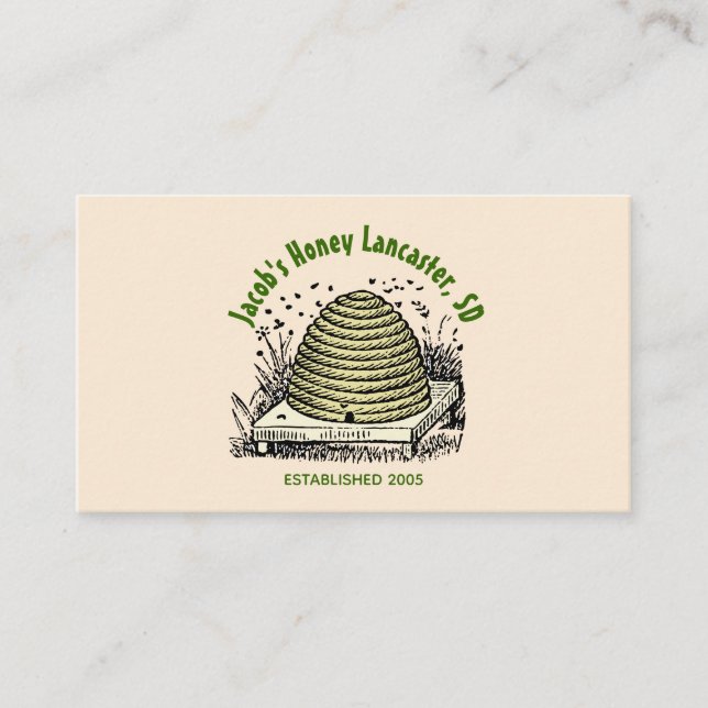 Beehive Honey Antique White Business Card (Front)