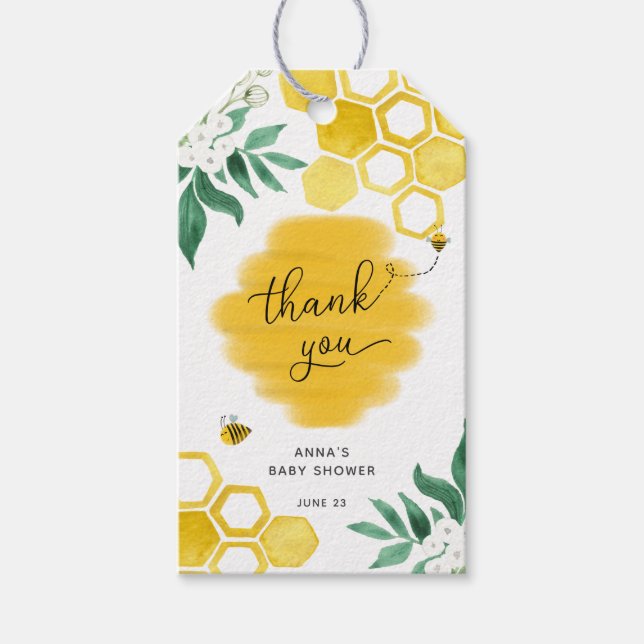 Beehive Honey Bee Thank You favour tag (Front)