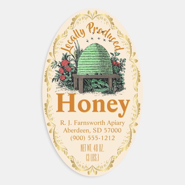 Beehive Local Antique White Honey Jar Stickers (Creator Uploaded)