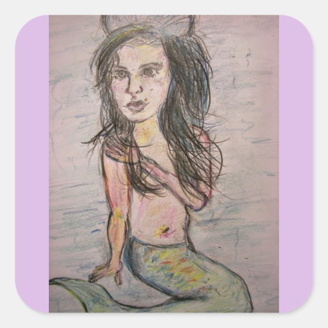 Beehive Mermaid Square Sticker (Front)