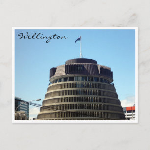 beehive top wellington postcard