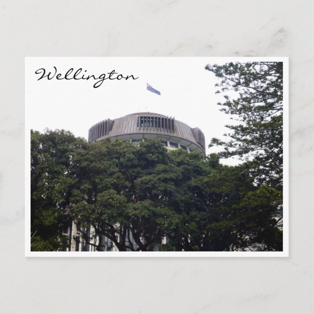 beehive wellington trees postcard (Front)