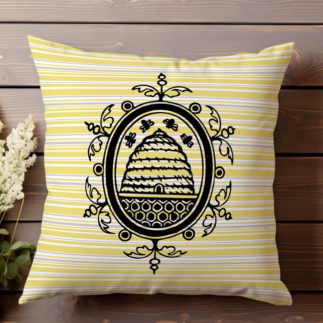 Beehive Yellow and Grey Geometric Cushion (Creator Uploaded)