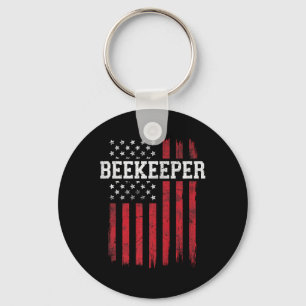 Beekeeper American Flag Usa Patriot Patriotic Key Ring