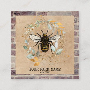 Beekeeper Apiarist Bee Farm Honeybees Honeycomb Bu Square Business Card