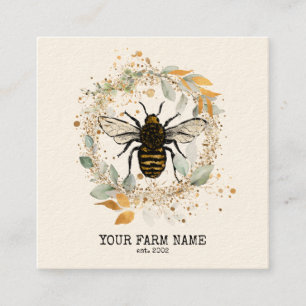 Beekeeper Apiarist Bee Farm Honeybees Honeycomb Bu Square Business Card