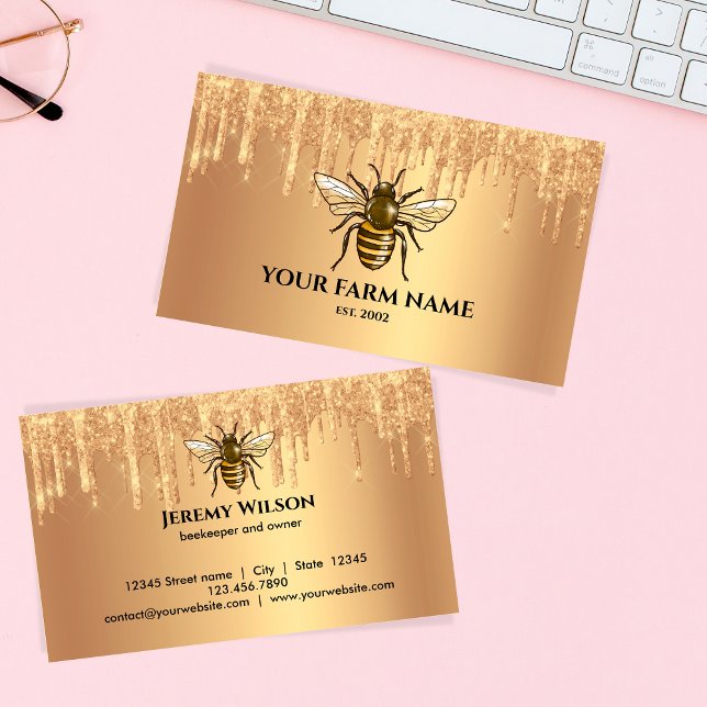 Beekeeper Apiarist Bee Farm Honeybees Honeycomb Business Card (Creator Uploaded)