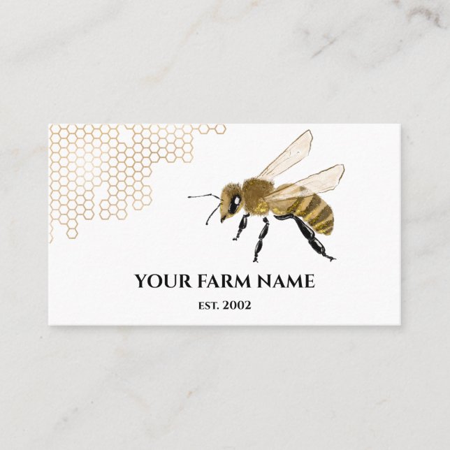 Beekeeper Apiarist Bee Farm Honeybees Honeycomb Sq Business Card (Front)