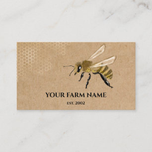Beekeeper Apiarist Bee Farm Honeybees Honeycomb Sq Business Card