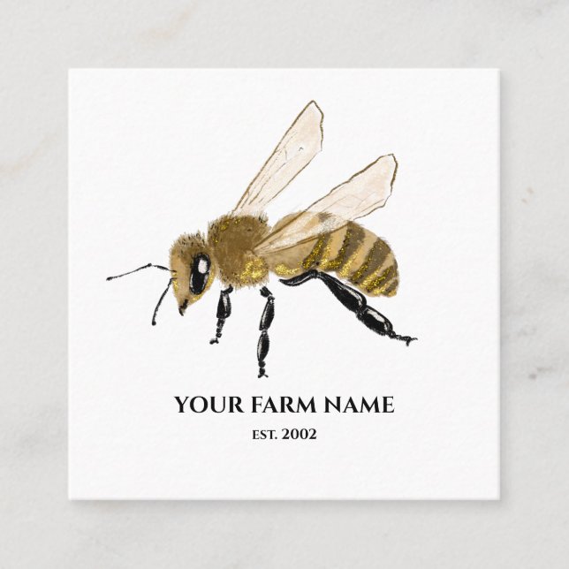 Beekeeper Apiarist Bee Farm Honeybees Honeycomb Sq Square Business Card (Front)