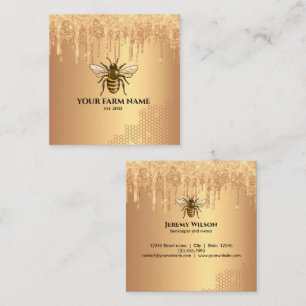 Beekeeper Apiarist Bee Farm Honeybees Honeycomb Square Business Card