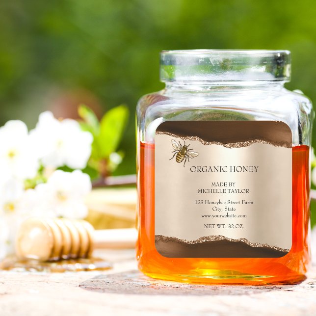 Beekeeper Apiarist Bee Farm Honeybees Honeycomb Square Sticker (Creator Uploaded)