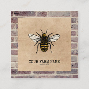 Beekeeper Apiarist Bee Farm Honeybees Vintage Farm Square Business Card