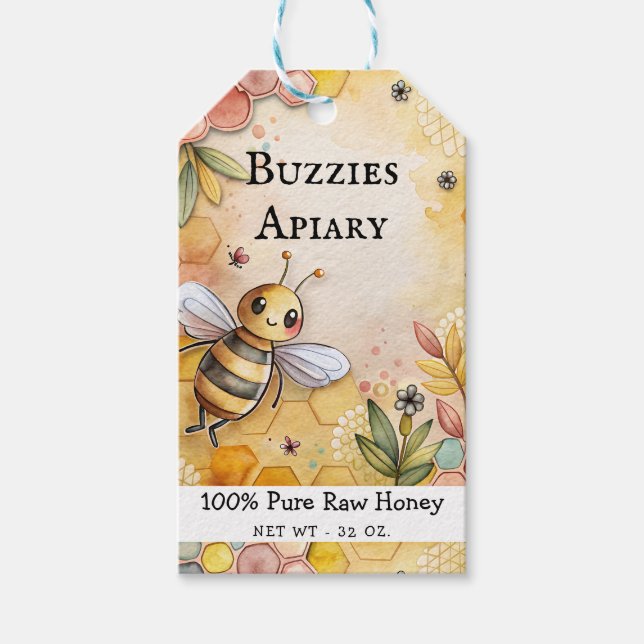 Beekeeper Apiary Honey Jar Tags  (Front)
