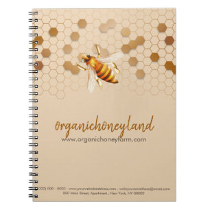 Beekeeper Apiary Honeycomb Gold Elegant Notebook